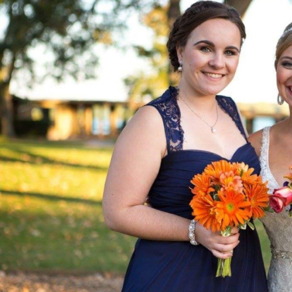 Navy blue bridesmaids dress